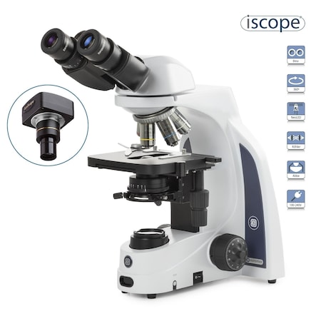 IScope 40X-2500X Binocular Compound Microscope W/ 5MP USB 2 Digital Camera & E-plan Objectives